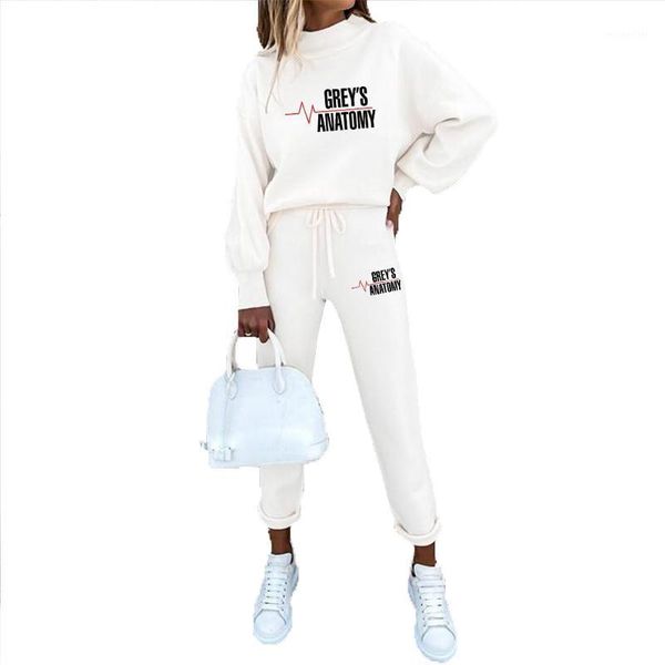 

women's two piece pants bikinis secret women trending slim jogging outfit autumn winter outdoor fashion printed tracksuit casual fleece, White