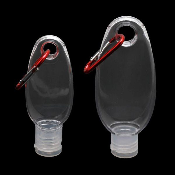 

5pcs 30ml 60ml mini reusable portable empty hook spray bottle keychain carrier gxmc storage bottles & jars
