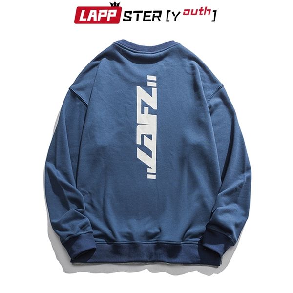 

harajuku fashions letter hoodies korean pullover mens blue casual sweatshirts oversized streetwear clothes 210420, Black