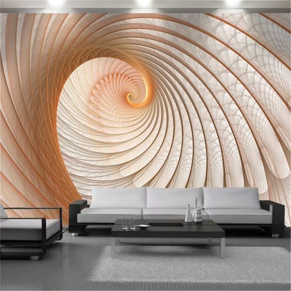 Carta da parati Nordic 3d Arte geometrica Texture a spirale Murale Stampa digitale HD Bellissimi sfondi Decorazione Carta da parati avanzata per interni