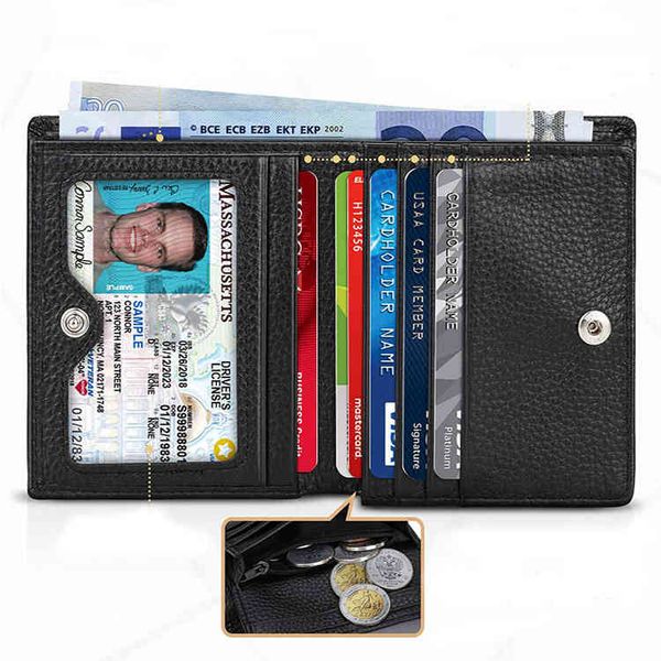 

zipper men's leather wallet multifunctional rfid anti-theft brush, Red;black
