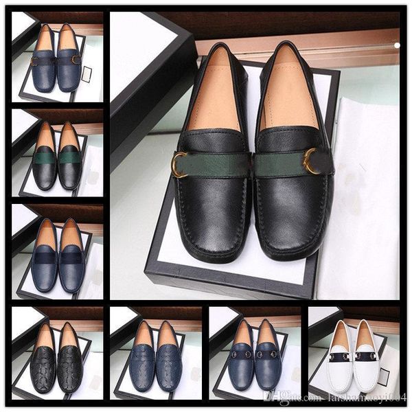 

2021 designer brand shoes office business wedding dress loafers hand washing color metal decorate luxury suit formal genuine leathersize 38-, Black