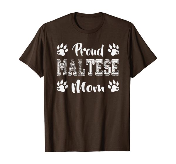 

proud maltese dog mom paw lovers gifts family friends son t-shirt, White;black