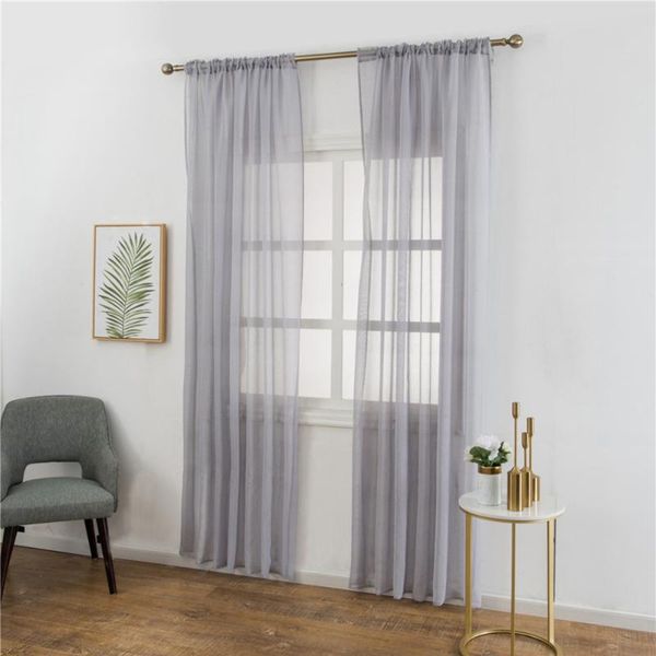 

curtain & drapes cotton and linen shiner window voile curtains fine texture for bedroom living room - 100x200cm)