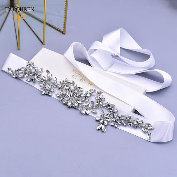 

wedding sashes ueen s283 rhinestone and sequins dress belts for womans female party belt flower leaf shape metal sash, White