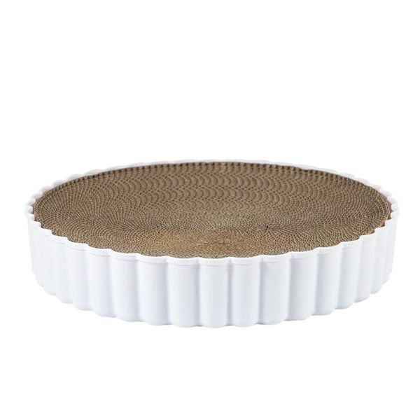 

cat toys 1pc multi-function scratch board corrugated paper claw grinder white