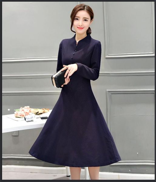 

casual dresses 2021 vestidos plus woman size 6xl knitted dress red autumn winter thick womens clothing robe femme wxf621, Black;gray