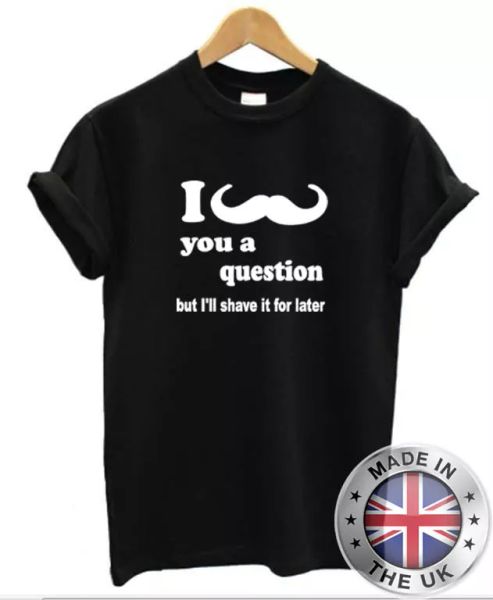 

i bigote usted a question camiseta s-xxl hombre divertido connery sean, White;black