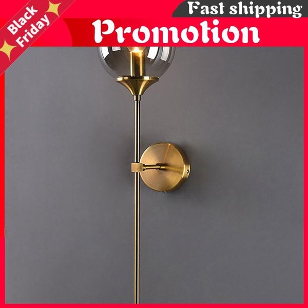 

wall lamps modern glass lamp gold led light fixtures for home decor bedroom bathroom mirror lights nordic indoor luminaire e14