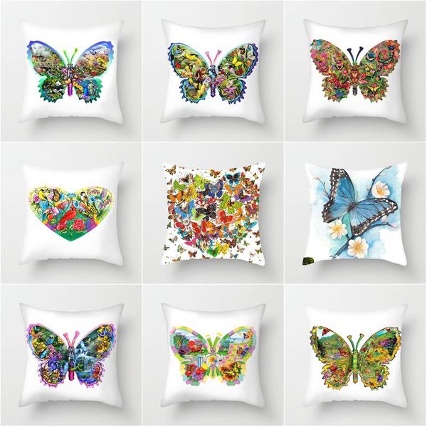 

romantic butterfly print throw pillows cover animal cushion sofa car living room home decorative cases cushion/decorative pillow
