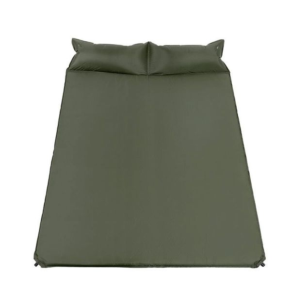 

portable double self inflating camping camp sleeping mat pad cushion polyester dampproof hiking mattress pillows 190*130*3cm outdoor pads