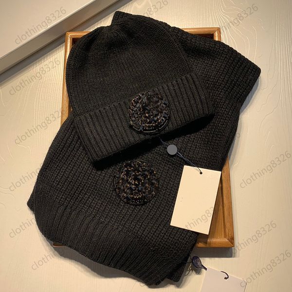

2021 new designer women mens knitted scarf and hat set winter christmas warm hats and scarves beanie hat for men, Blue;gray