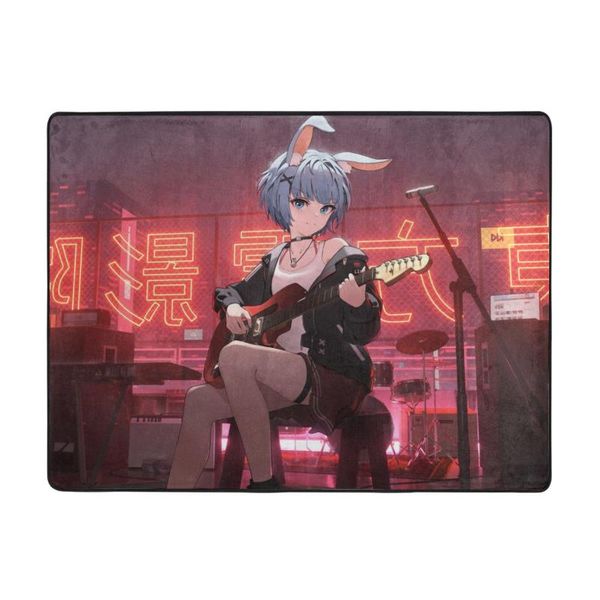 

carpets living room,kitchen,bedroom,cartoon carpet,girl with guitar carpet 63 x 48 in