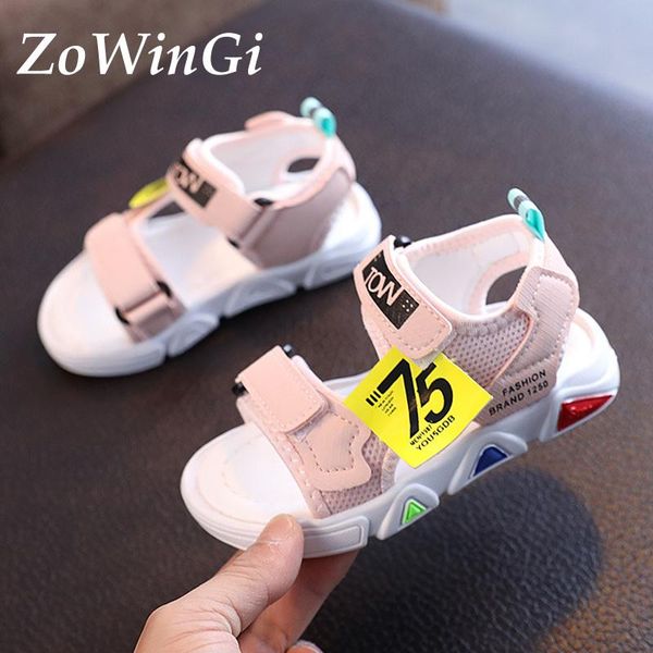 

size 21-30 kids sandals summer 2021 boys breathable children girls casual shoes for baby toddler, Black;red