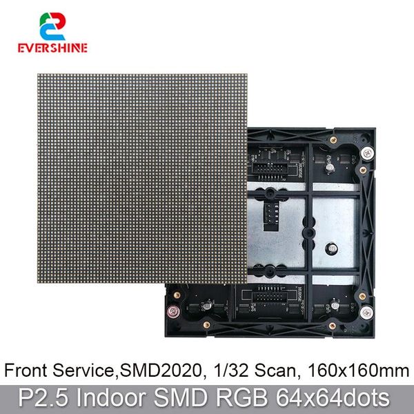 

display support front service p2.5 smd2121 64x64 pixels rgb full color indoor led matrix module screen