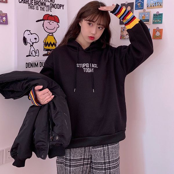 

hoodies classic quality leisure winter soft and breathable women's hoodie, Black