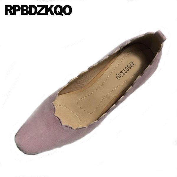 

dress shoes genuine leather suede size 4 34 33 medium heels block purple pink women big handmade  42 customized 11 43 square toe, Black