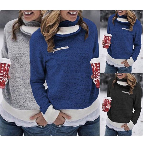 

women's hoodies & sweatshirts fashion women hoodie pullovers turtleneck 2021 autumn winter harajuku female keep warm plus size, Black