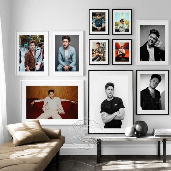 

paintings singer niall horan art prints poster, music star portrait pography canvas painting, modern fashion living room home decor