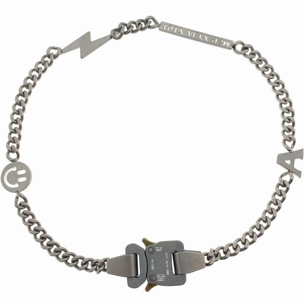 

hip-hop thick chain metal lock necklace men's and women's titanium steel short locomotive buckle clavicle chokers, Golden;silver