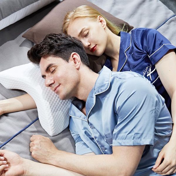 

pillow hollowed memory foam arched slow rebound multifunctional neck for couple office worker ju8