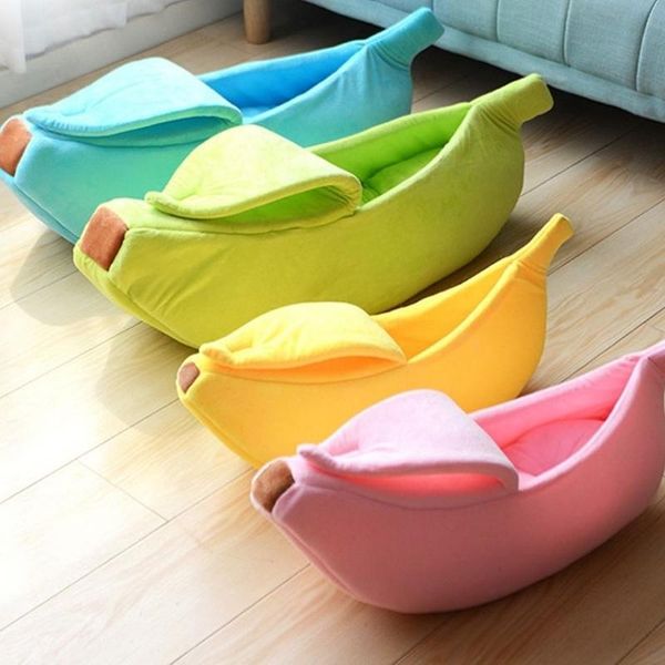

cat beds & furniture creative banana bed house cute soft pet basket puppy kennel dog cushion mat winter warm sleeping supplies