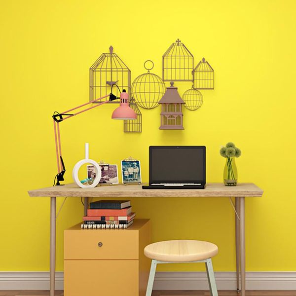 

wallpapers pure color wallpaper modern minimalist friendly non-woven bedroom yellow living room orange bright