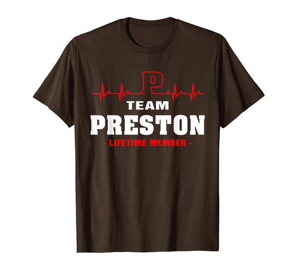 

team preston lifetime member shirt surname, last name gift t-shirt, White;black