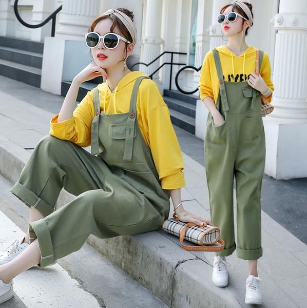 

maternity bottoms 2021 solid color casual pregnant women's bib spring autumn clothing trousers overalls wear jumpsuits large size pant, White