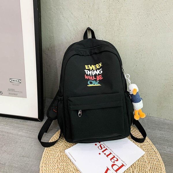 

backpack letters waterproof nylon for women multi pocket travel backpacks female school bag teenage girls book mochilas