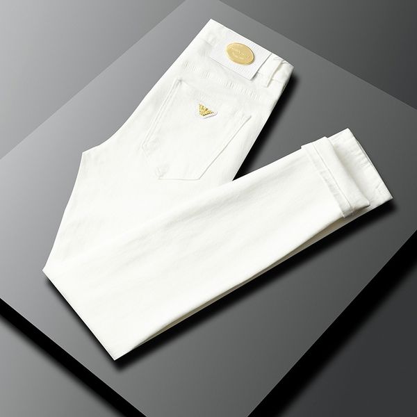 

2021 autumn jeans youth slim fit elastic men's small foot denim pants, Blue