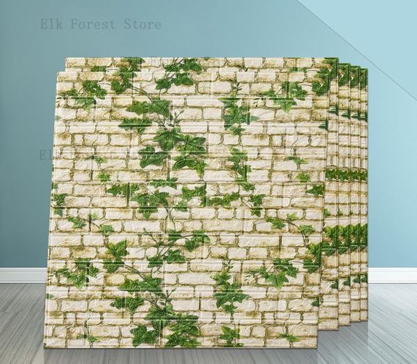 

3d brick pe foam wallpaper panel room applique wood decoration embossed anti-collision soft children's tv background wallpapers