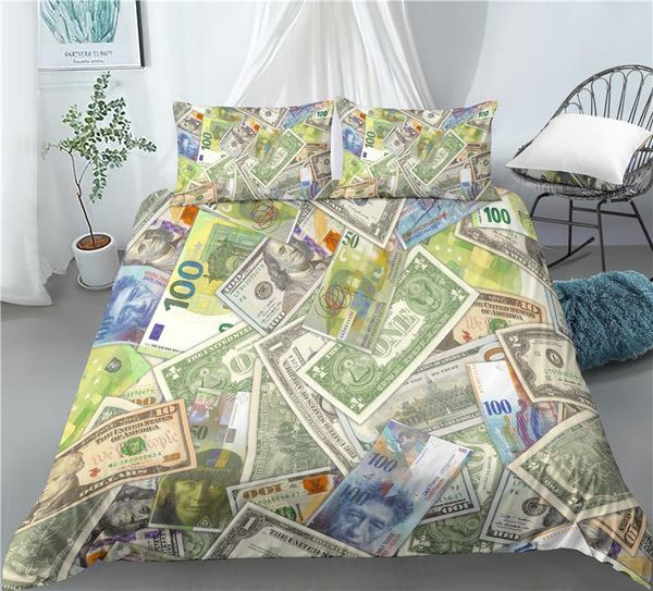 

bedding sets home living luxury 3d money print 2/3pcs comfortable duvet cover pillowcase  and king eu/us/au size