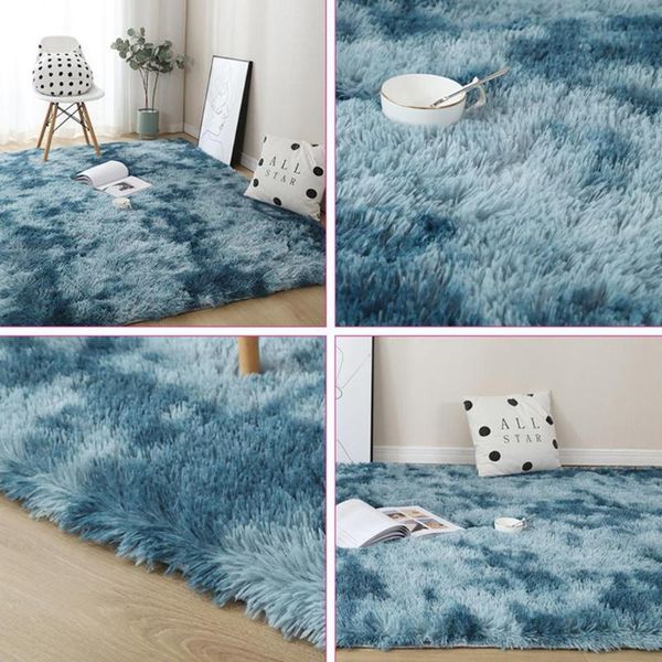 

carpet tie dyeing plush soft floor mat for living room bedroom anti-slip rug carpets