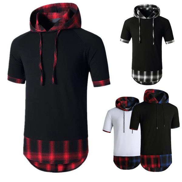 

men's t-shirts fashion hoodie casual large size short sleeve, White;black