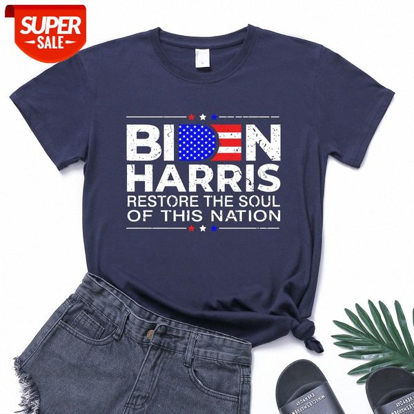 

biden printed t-shirt casual fashion women's loose large size #t25c, White