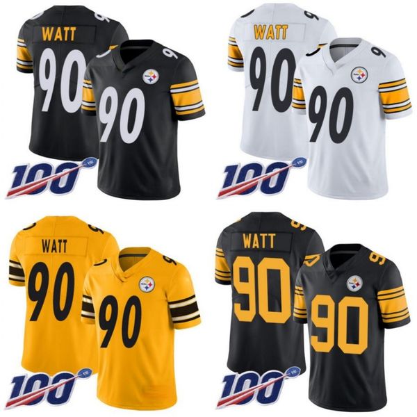 

pittsburgh steelers men #90 t. j. watt women youth 100th jersey, Black;red