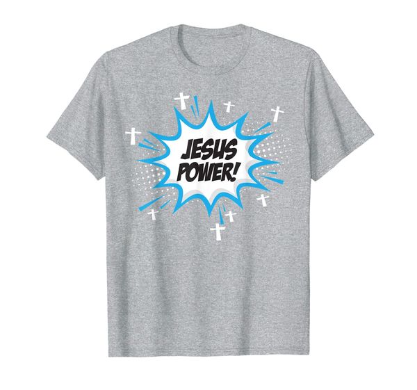 

cool jesus power super hero youth group t-shirt, White;black
