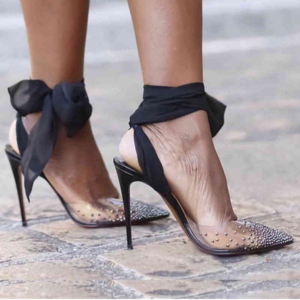 

dress shoes sandÃ¡lias femininas de salto alto com cristais e renda, pele carneiro, strass, festa casamento, sapatos, novo, rdmb, Black