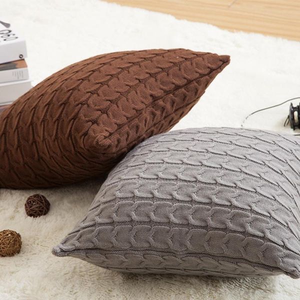 

arrive vintage nordico knitted cushion cover pillow case fashion 45cm*45cm coffee ivory grey white 4 colors for choose cushion/decorative