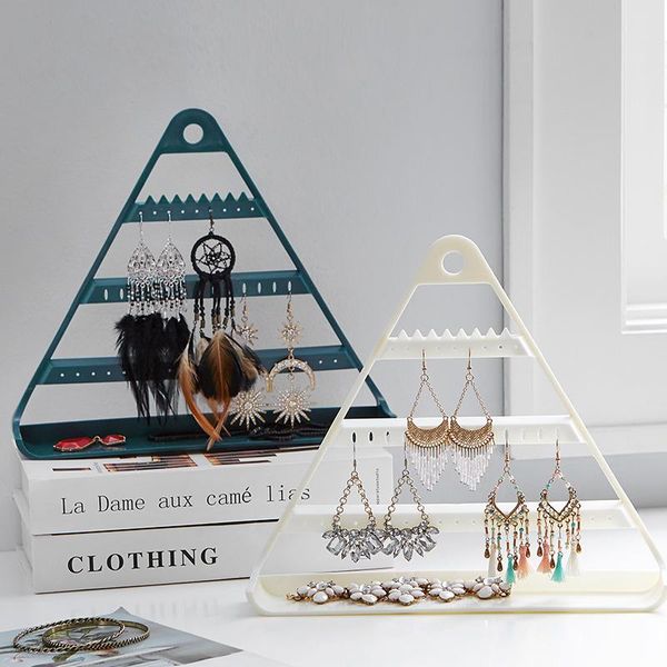 

hooks & rails triangle wall hanging earring shelf organizer jewelry storage holder necklaces rings bracelets display stand pendants hook rac