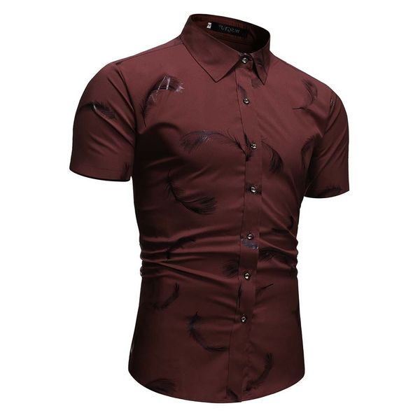 

men's shirt 2020 summer men's fashion casual feather short sleeve large size shirt cs102, White;black