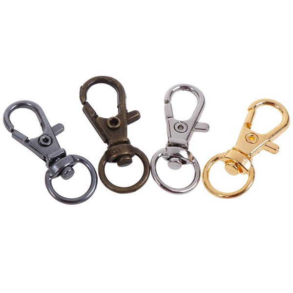 

100pcs gold sliver swivel lobster keychain key ring clasp clips snap hook backpack bag trigger buckle jewelry making accessory, Silver