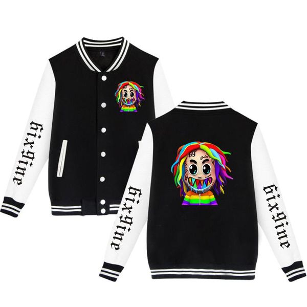 

men's jackets wintet mens bomber 2021 rapper 6ix9ine gooba baseball jacket outerwear harajuku hip hop hoodie casual streetwear clothes, Black;brown