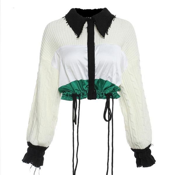 

pants msxu fashion women's clothes retro jacket hyuna style knitted short seam shopping fragrance cardigan sweater, White