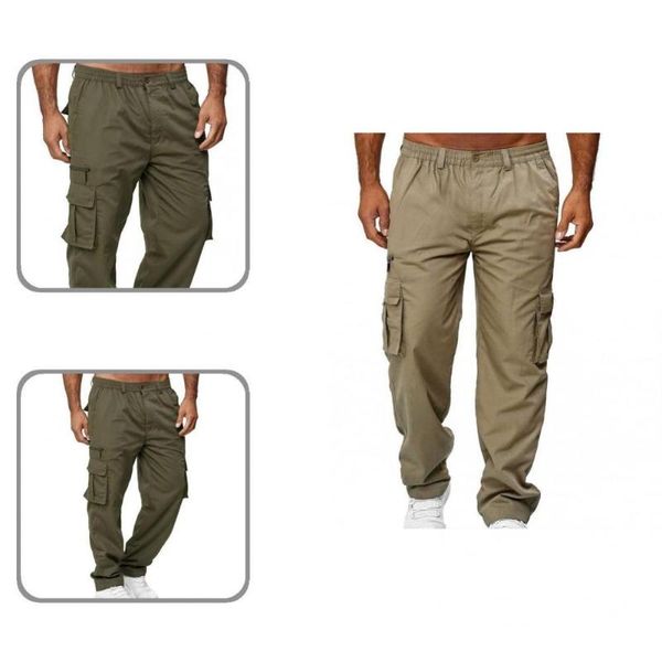

men's pants fabulous multi pockets outdoor cargo autumn straight, Black