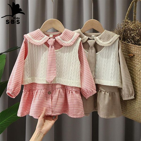 

girls college style dress 2021 spring and autumn arrival long sleeves princess with vest for 1-3 years old baby girl's dresses, Red;yellow