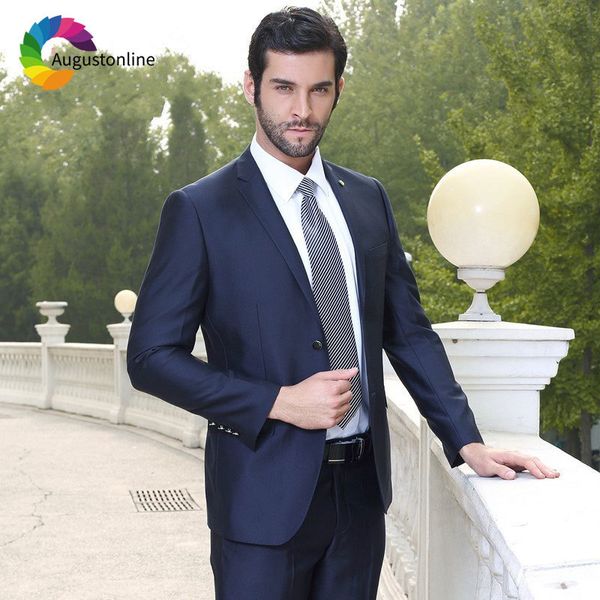 

men's suits & blazers navy blue costume homme custom made men wedding slim fit groom tuxedo groomsmen man blazer masculino 2piece, White;black