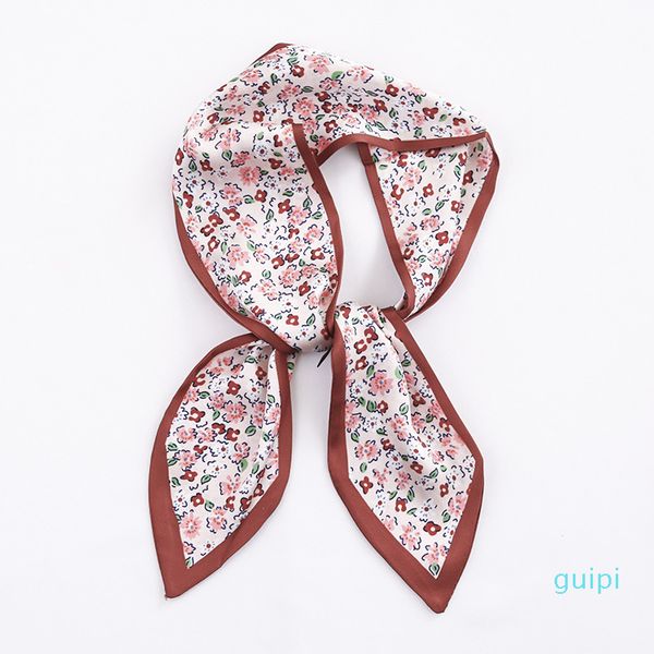 

multifunctional hair scarf bands chiffon print bandana ponytail holder vintage accessories for women girls, Golden;white