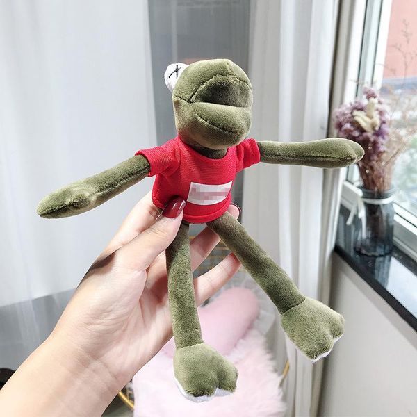 

keychains street plush toys long legs frogs doll stuffed animal kermit toy keychain phone bags key chain car ring, Silver